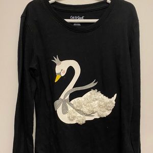Kids black swan shirt